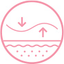Ružová ikona znázorňujúca zvýšenú pevnosť pokožky